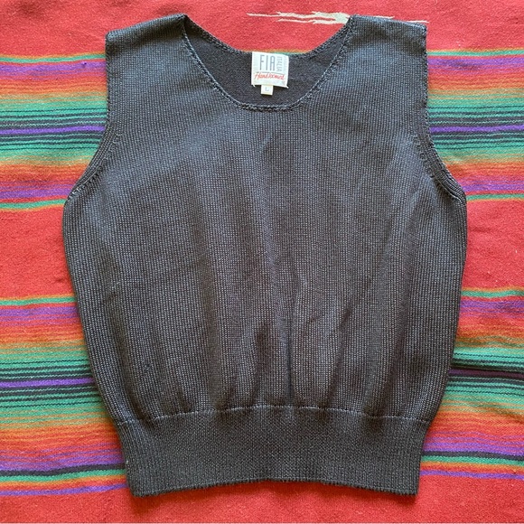 VTG Fia Italia Handloomed Knit Sweater tank Top! Rayon/Cotton. Large. - Picture 11 of 14